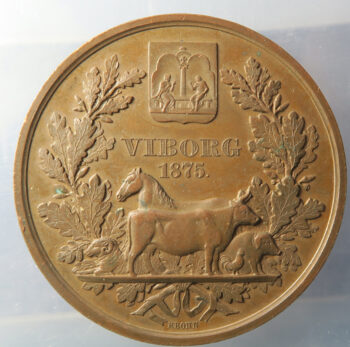 Denmark 19th century Agricultural bronze medal Viborg 1875