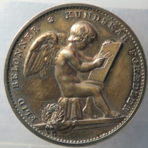 Denmark Medal 1831 Friedrich VI(1808-1839). Silver medal by A. Hoppensach. Prize for the Sunday School founded by N. H. Massmann. The busts of N.L. Reiersen and N.H. Massmann Silver. Bergsoe 634. 42.5 mm; Maths theorem