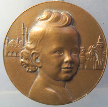 Algeria, Alger 1951 International Pediatric Congress medal / badge by Jean Vernon - Sponsor Roussel