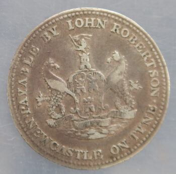 Newcastle on Tyne - John Robertson shilling token silver 1811