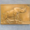 R Thenot Art Deco medal / plaque Rhinoceras - Paris mint France