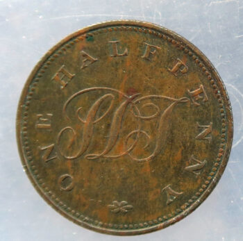 British Commonwealth - Saint Helena Solomon Dickson Taylor Half Penny Token NG (1821)