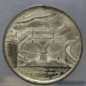 Thames Tunnel Opened 1843 pewter medal by W Griffin