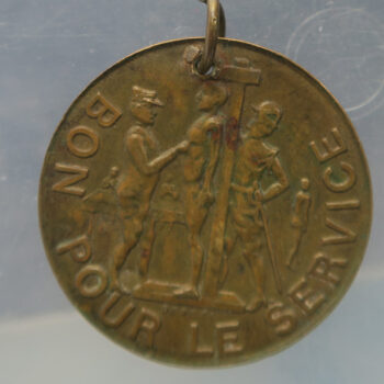 France Arny Recruitment medal - brass covered card - c. 1890-1900 period