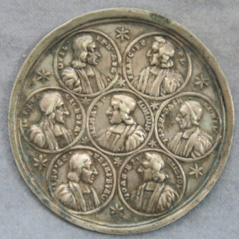 1688 silver cast medal Archbishop Sancroft Archbishop of Canterbury & 7 Bishops by G Bower