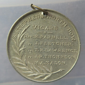 London St. Stephens church North Bow jubilee 1857-1907 pewter souvenir medal