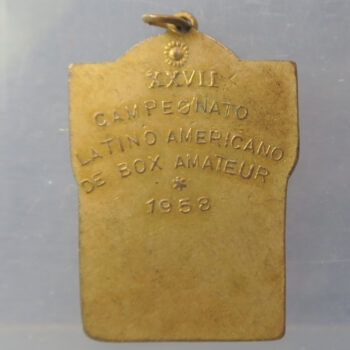 Federacio Peruana de Box 27th Amateur Boxing Competition 1958 gilt & enamel medal - Boxing in Peru