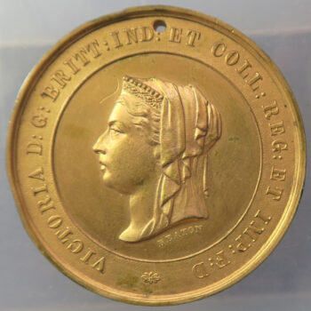 Gilt bronze 1887 Jubilee of Victoria medal - Warwick county - Prize medal for rural schools