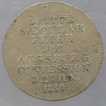 Germany, Saxony. Martin Luther 1830 small silver Medal. 300th ann. of the Augsburg Confession.