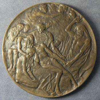 MB109031 France Segoffin Le Reve du Travailleur Symbolist Art Nouveau bronze art medal SAMF 1905 apotheosis of the worker