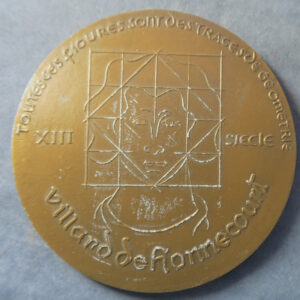 MB109047 France Gothic architect Villard de Honnecourt bronze medal commemorative