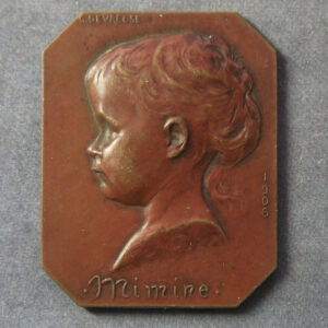 MB109048 Belgium, Mimine by G Devreese 1906, small bronze medal of little girl