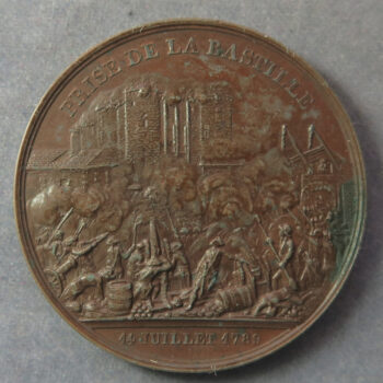 MB109058 France Revolution Bastille Taken 1789 bronze commemorative medal of 1844 Donjon de Vincennes