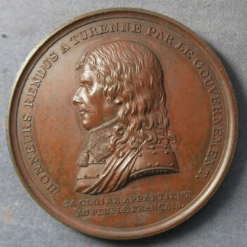 MB109068 France Napoleon Transfer of Turennes Body to the Temple of Mars bronze medal 1800