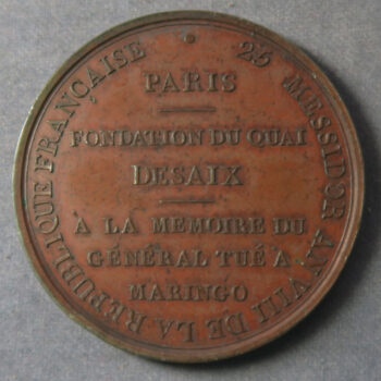 MB109069 France Napoleon Fondation du Quai Desaix Paris bronze medal 1800