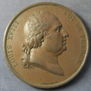 MB109070 France Louis XVIII bronze prize medal awarded 1823 for industry