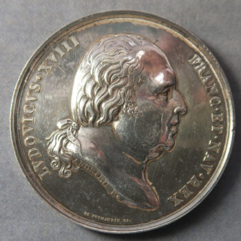 MB109072 France, Louis XVIII large silver medal Birth of Henri 1820