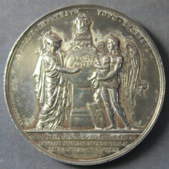 MB109072 France, Louis XVIII large silver medal Birth of Henri 1820