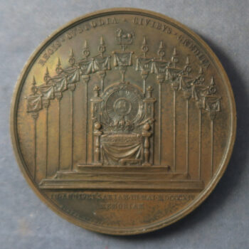 MB109073 France Louis XVIII large bronze medal 1814 commemorative of his accession to throne