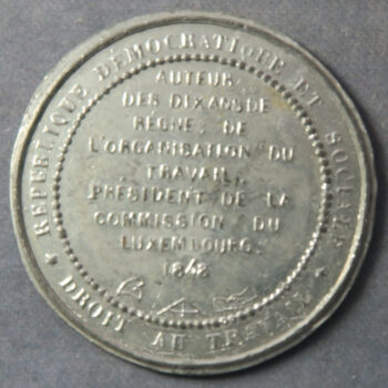 MB109078 France Le Citoyen Blanc 1848 Revolution pewter medal socialism