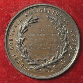 MB109088 GB Royal Cornwall Agricultural Association bronze medal for Poultry Factory 1936