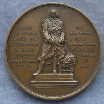 MB109099 France Corneille dramaturge playwright bronze medal Statue erected Rouen 1834