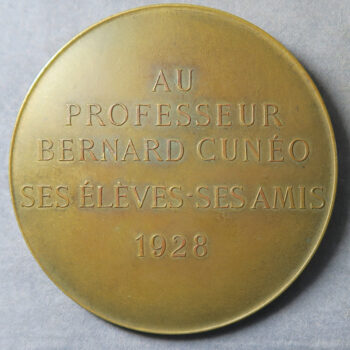 MB109100 France Medicine Prof Bernard Cuneo by Maillard bronze medal 1928 - Image 2