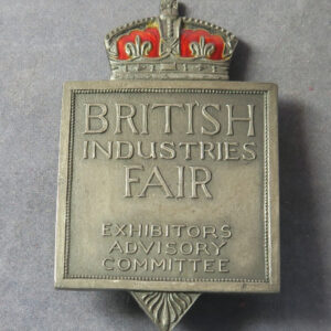 MB109107 British Industrial Fair silver enamel badge Exhibitors Advisory Committee 1929