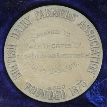 MB109113 British Dairy Farmers Association silver prize medal 1913 for Hams