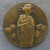 MB109121 Bronze medal Japan Geisha woman Art Deco by Mascaux