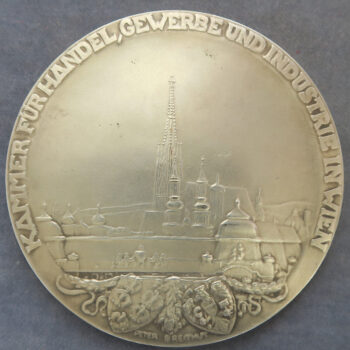 MB109122 Austria Vienna Chamber of Commerce 1926 prize medal silvered bronze Kammer fur Handel