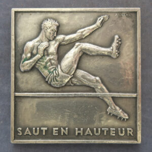 MB109123 High Jump Saut en Hauteur sport medal by Morlon. Art Deco style