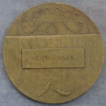 MB109126 France Barrage de Jons Jonage water industry Rhone dam medal 40th anniversary 1897-1937