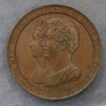 MB109127 Norway Sweden Marriage of Oscar heir to throne & Josephina 1823 bronze medal