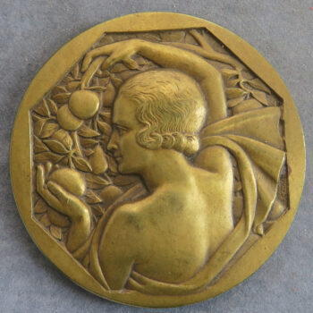 MB109128 France Art Deco Pomona by Cochet Galeries Barbes bronze medal