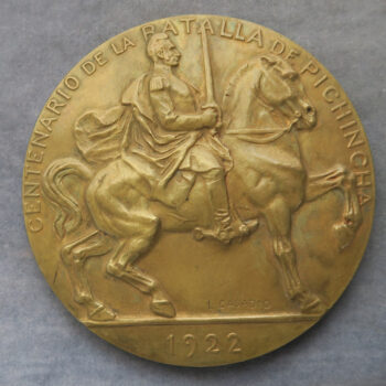 MB109135 Ecuador Medal Centenario de la Batalla de Pichincha 24 Mayo 1822 1922