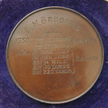 MB109138 Bronze prize medal Moseley School Birmingham for athletics 1930/31