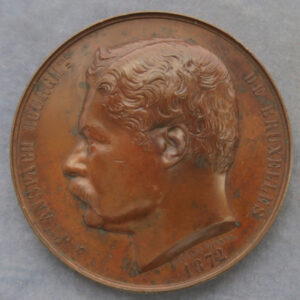 MB109142 Bronze medal Belgium Bridge opened Arches de la Senne1872 Anspach maire Bruxelles portrait