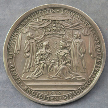 MB109146 GB William & Mary CAST silver coronation medal 1689