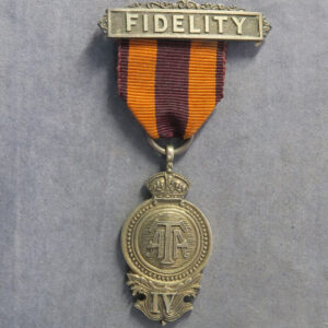 MB109166 Army Temperance Association India 4 year medal with Fidelity bar and military riband pre WW1