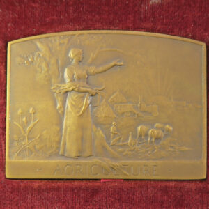 MB109177 Credit Agricole Bank prize for Agriculture Livestock bronze plaquette medal by Grandhomme, France