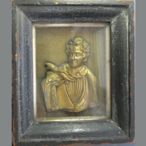 MB109179 GB Lord Byron English Romantic poet adventurer gilt metal high relief plaque framed 19th century