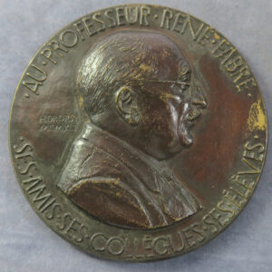 MB109180 France Professor Rene Fabre 1945 bronze medal by Dropsy Industrial Hygiene Toxicology Pharmacy