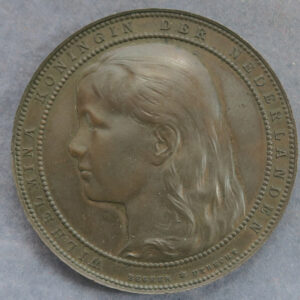 MB109181 Queen Wilhelmina Koningen der Nederlands bronze commemorative medal by C J Begeer