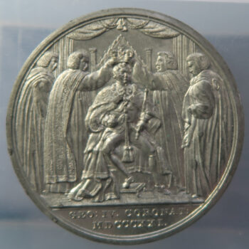 MB109184 GB Coronation of George IV by Halliday WM medal pewter 1821