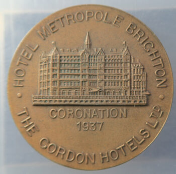 MB109188 GB Commemorative medal Coronation George VI & Elizabeth bronze Hotel Metropole Brighton 1937