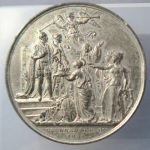 MB109190 GB Coronation of William IV & Adelaide 1831 commemorative medal pewter