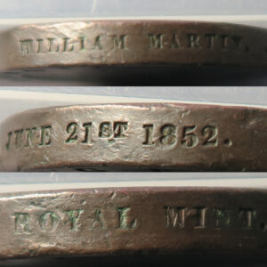 MB109191 GB Cartwheel 2d 1797 coin with edge impressed inscription relating to Royal Mint1852