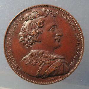 MB109198 Europe, Belgium, Van Dyck painter bronze medal jeton by Jouvenel