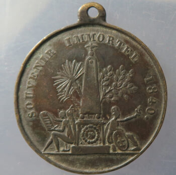 MB109199 France Napoleon Souvenir Immortel 1840 Return of his remains to Paris battles remembered medal badge